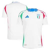 Maillot adidas blanc authentique pour homme de l'équipe nationale d'Italie 2024 extérieur