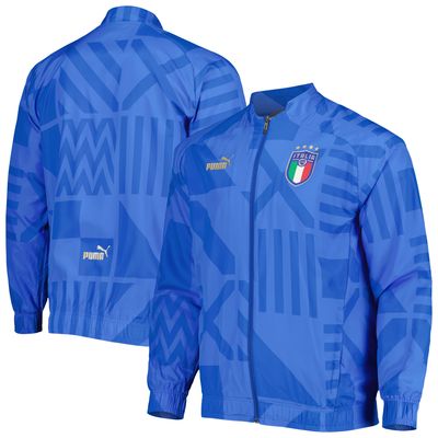 Men's Puma Blue Italy National Team Pre-Match Raglan Full-Zip Training Jacket