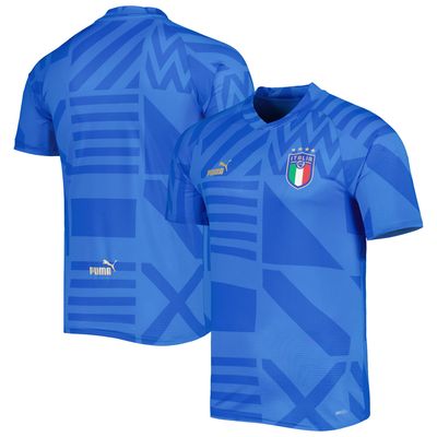 Men's Puma Blue Italy National Team Pre-Match V-Neck Top