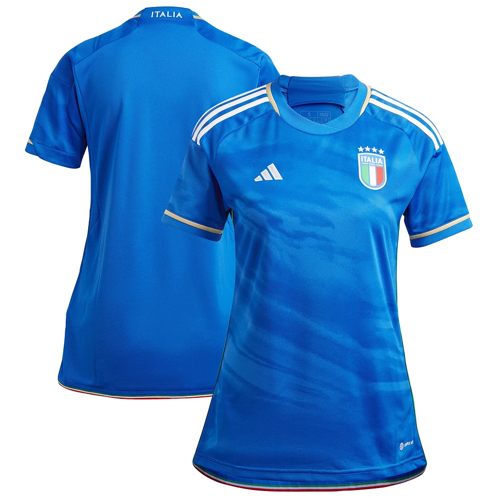 Maillot adidas Équipe nationale Italie 2023 domicile bleu pour femme - Replica