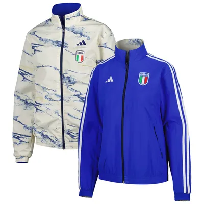 Veste zippée intégrale Anthem de l'équipe nationale d'Italie Adidas pour femme - Bleu