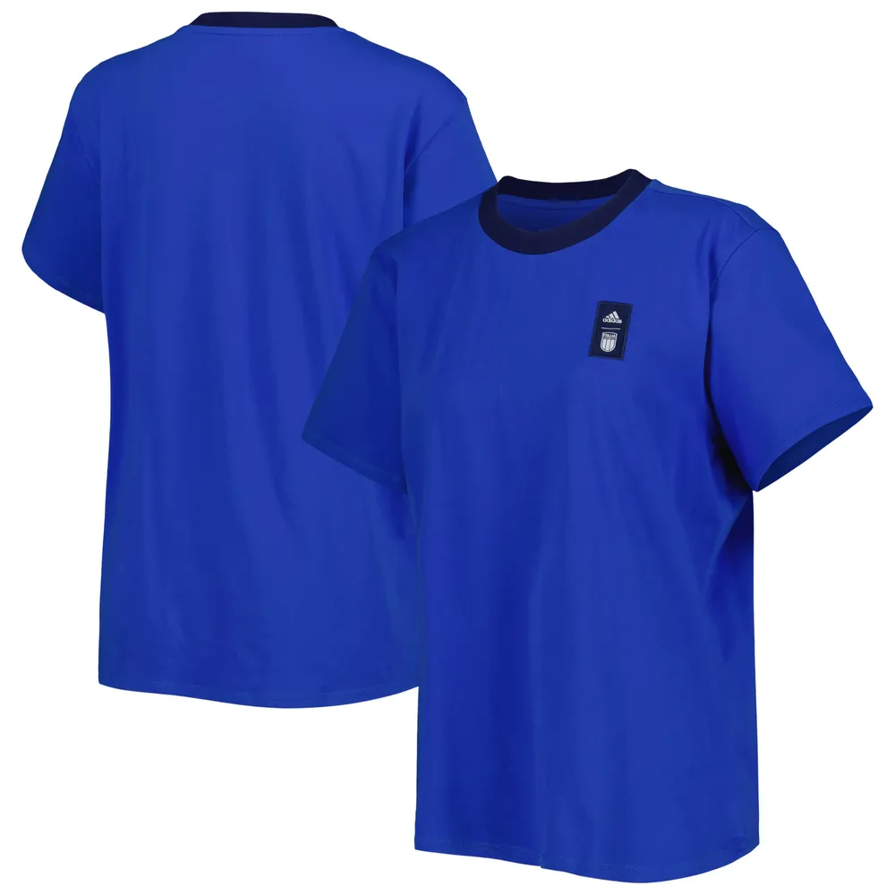 T-shirt d'entraînement de l'équipe nationale d'Italie adidas bleu pour femme