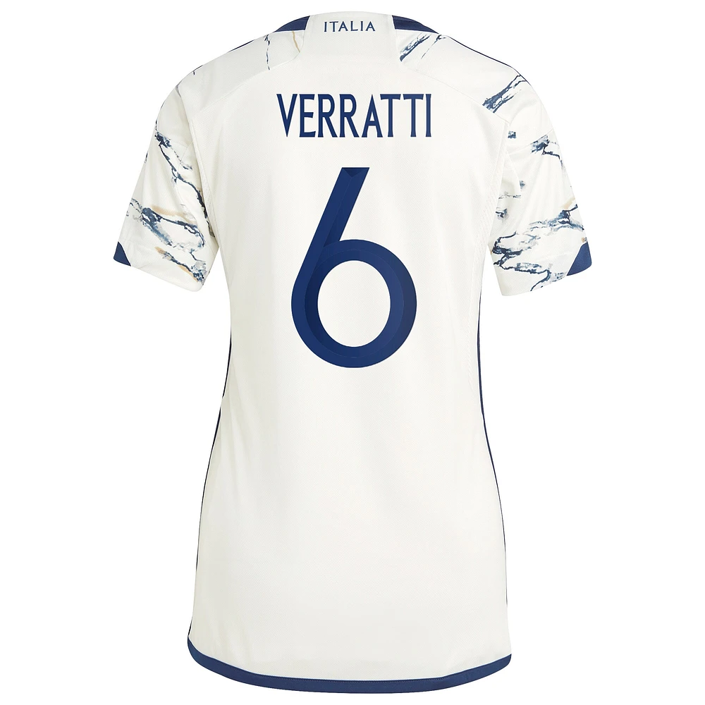 Maillot Femme adidas Marco Verratti Blanc Italie Équipe Nationale 2023 Extérieur Réplique