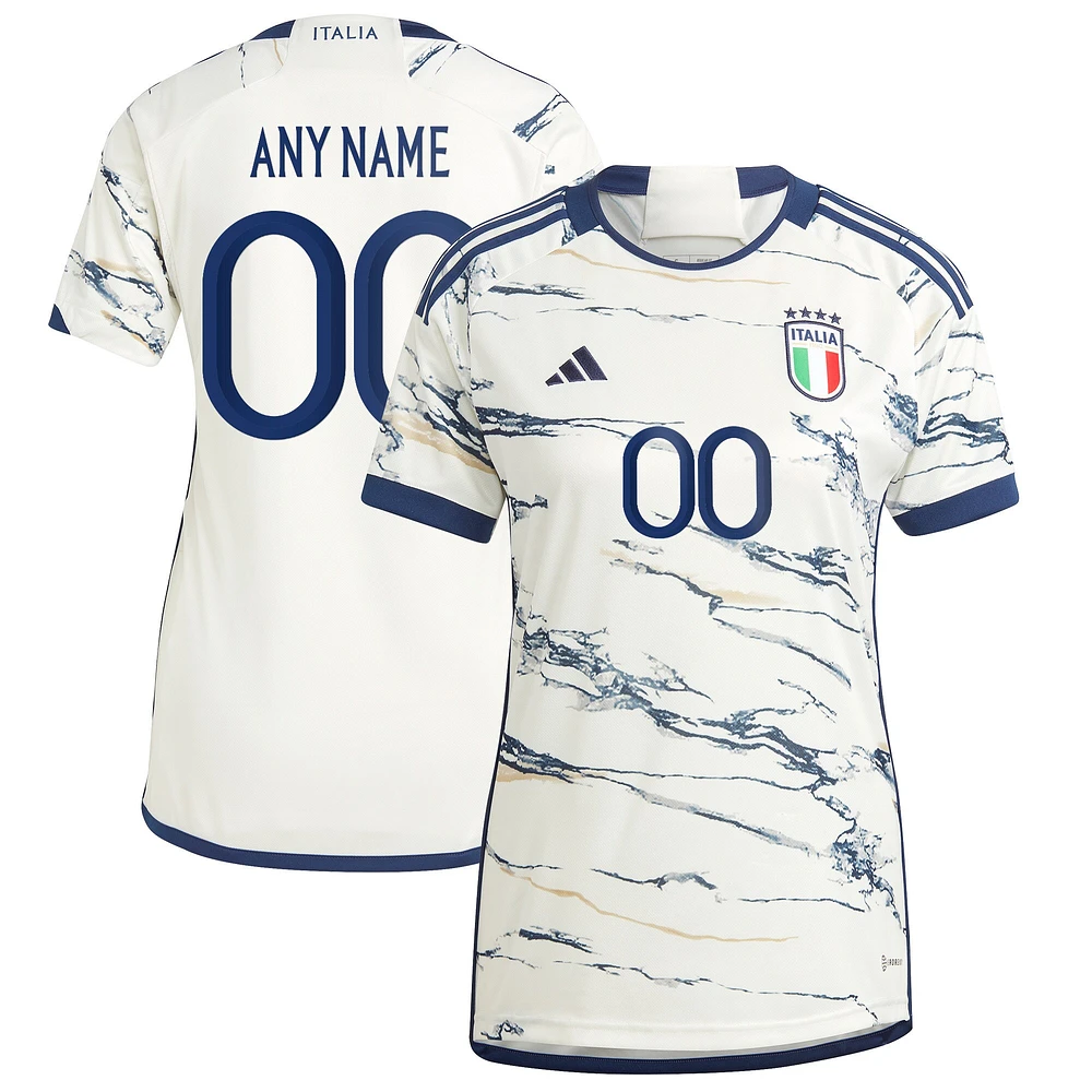 Maillot Femme adidas Italie National Team 2023 Extérieur Réplique Personnalisé Blanc