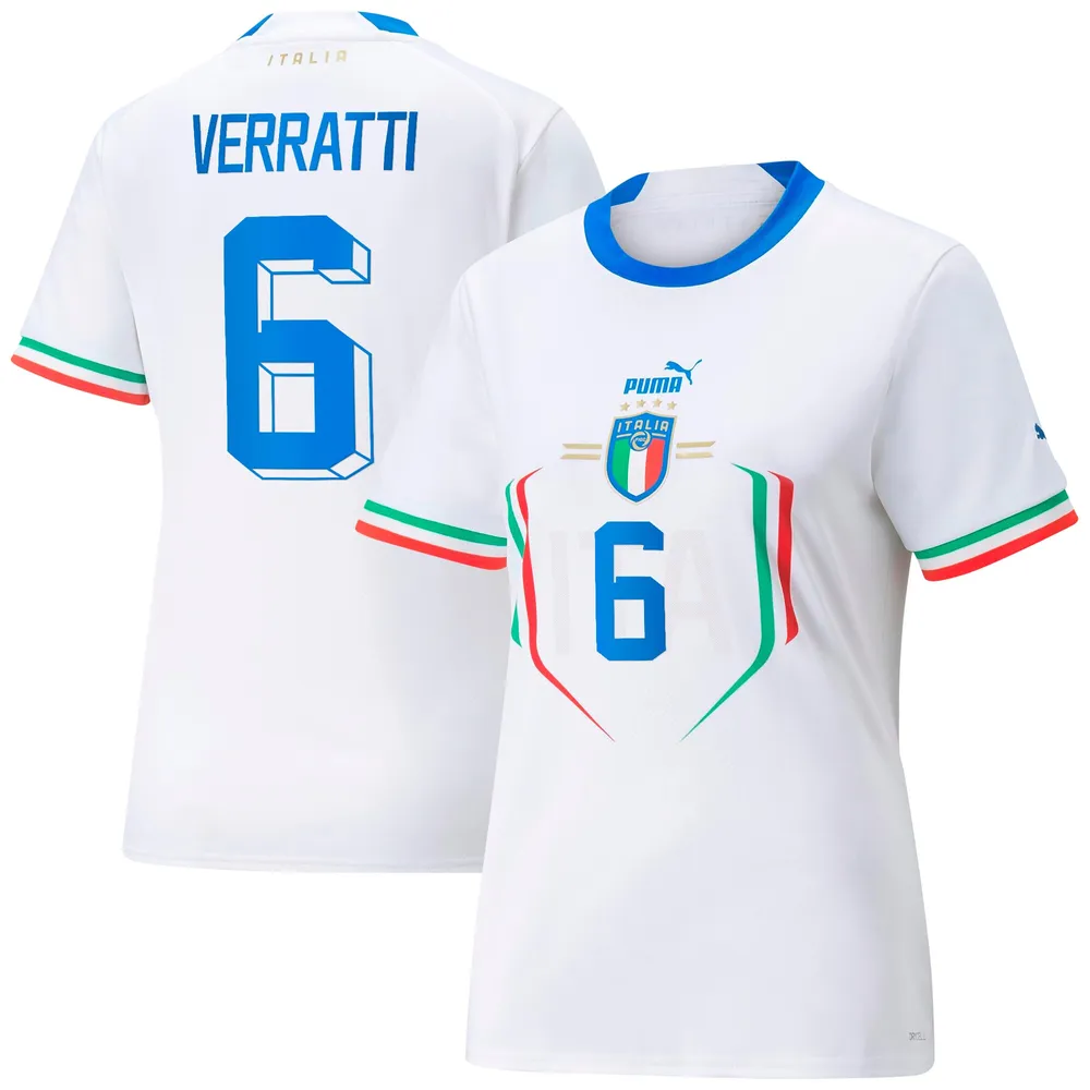 Marco Verratti Italy National Puma Women's 2022/23 Away Replica Player Jersey - White | The Shops Willow Bend