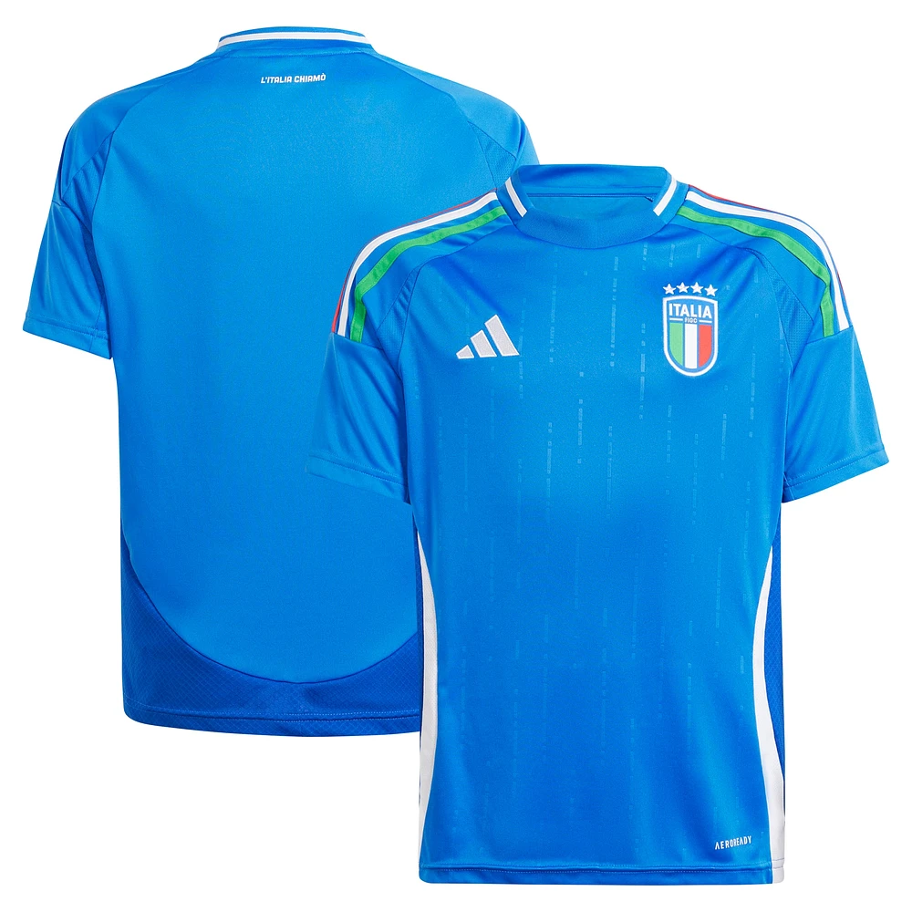 Maillot adidas bleu pour jeunes de l'équipe nationale d'Italie 2024, réplique à domicile