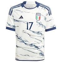 Youth adidas Ciro Immobile White Italy National Team 2023 Away - Replica Player Jersey