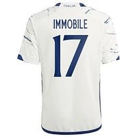 Youth adidas Ciro Immobile White Italy National Team 2023 Away - Replica Player Jersey