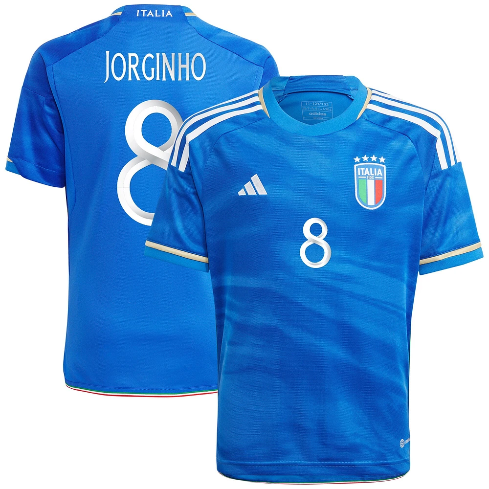 Youth adidas Jorginho Blue Italy National Team 2023 Home - Replica Player Jersey