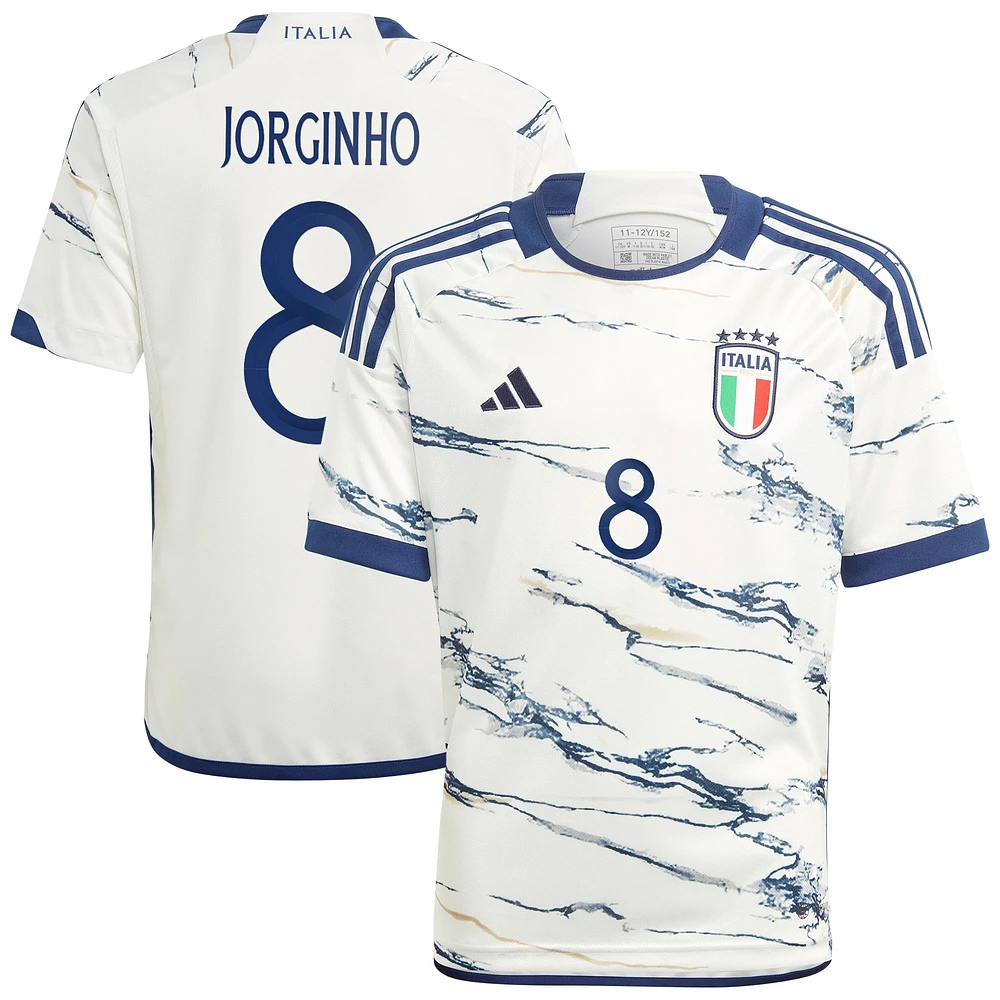 Enfant adidas Jorginho Blanc Italie Équipe nationale 2023 Extérieur - Maillot Replica Player