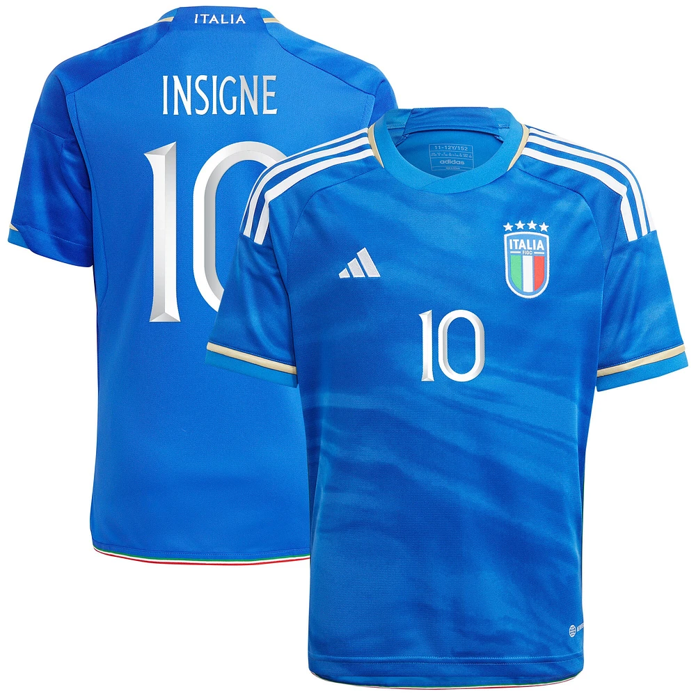 Enfant adidas Lorenzo Insigne Bleu Italie Équipe Nationale 2023 Domicile - Maillot Replica Player