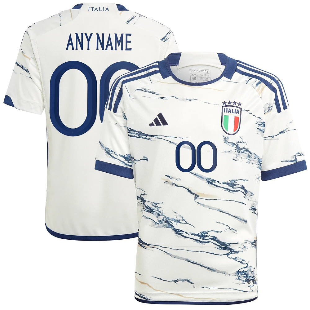 Enfant adidas Blanc Italie Équipe Nationale 2023 Extérieur - Maillot Réplique Personnalisé