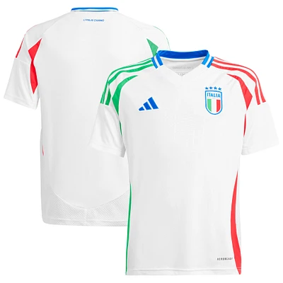 Maillot adidas blanc pour jeunes de l'équipe nationale d'Italie 2024 extérieur