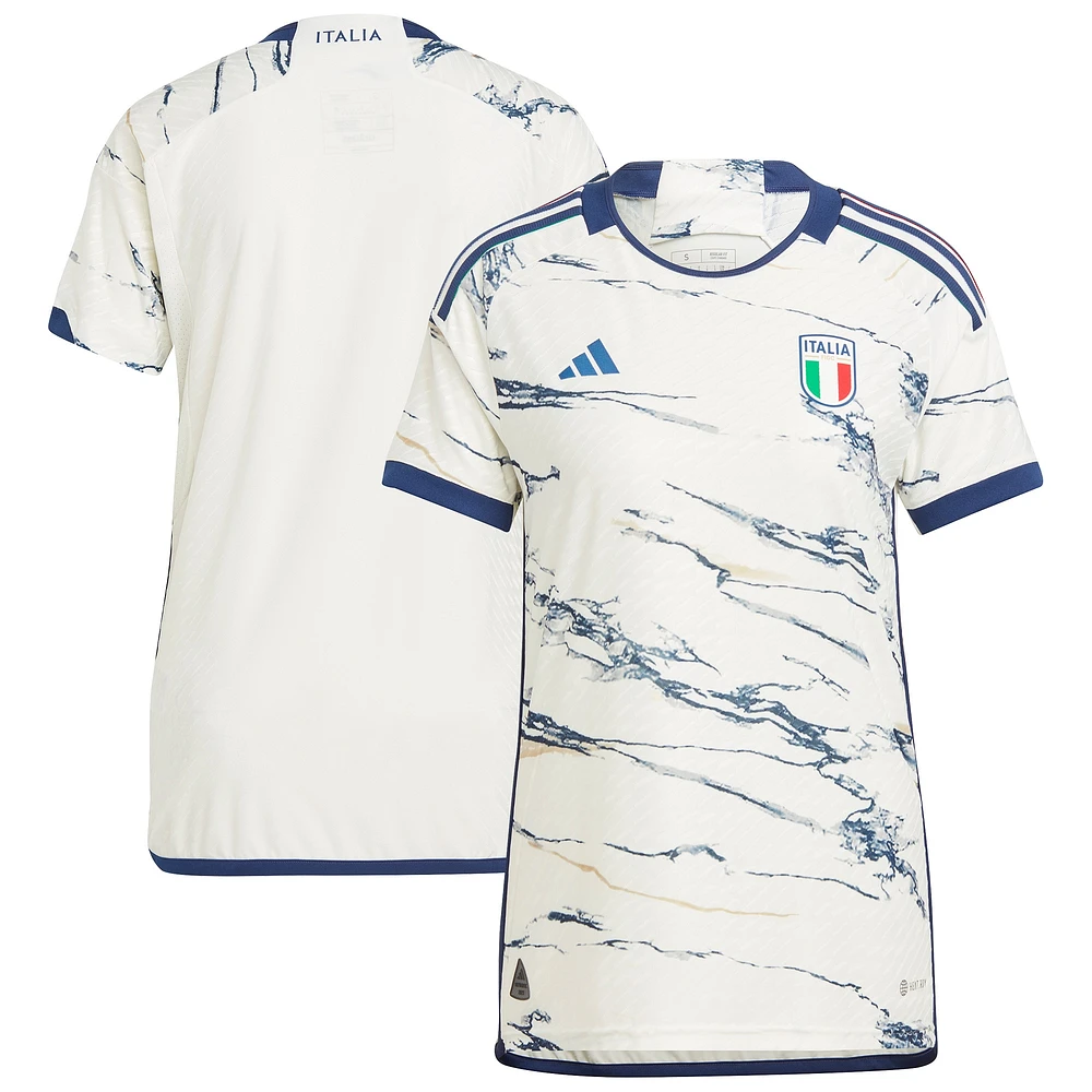 Maillot adidas Équipe nationale d'Italie 2023 extérieur authentique blanc pour homme