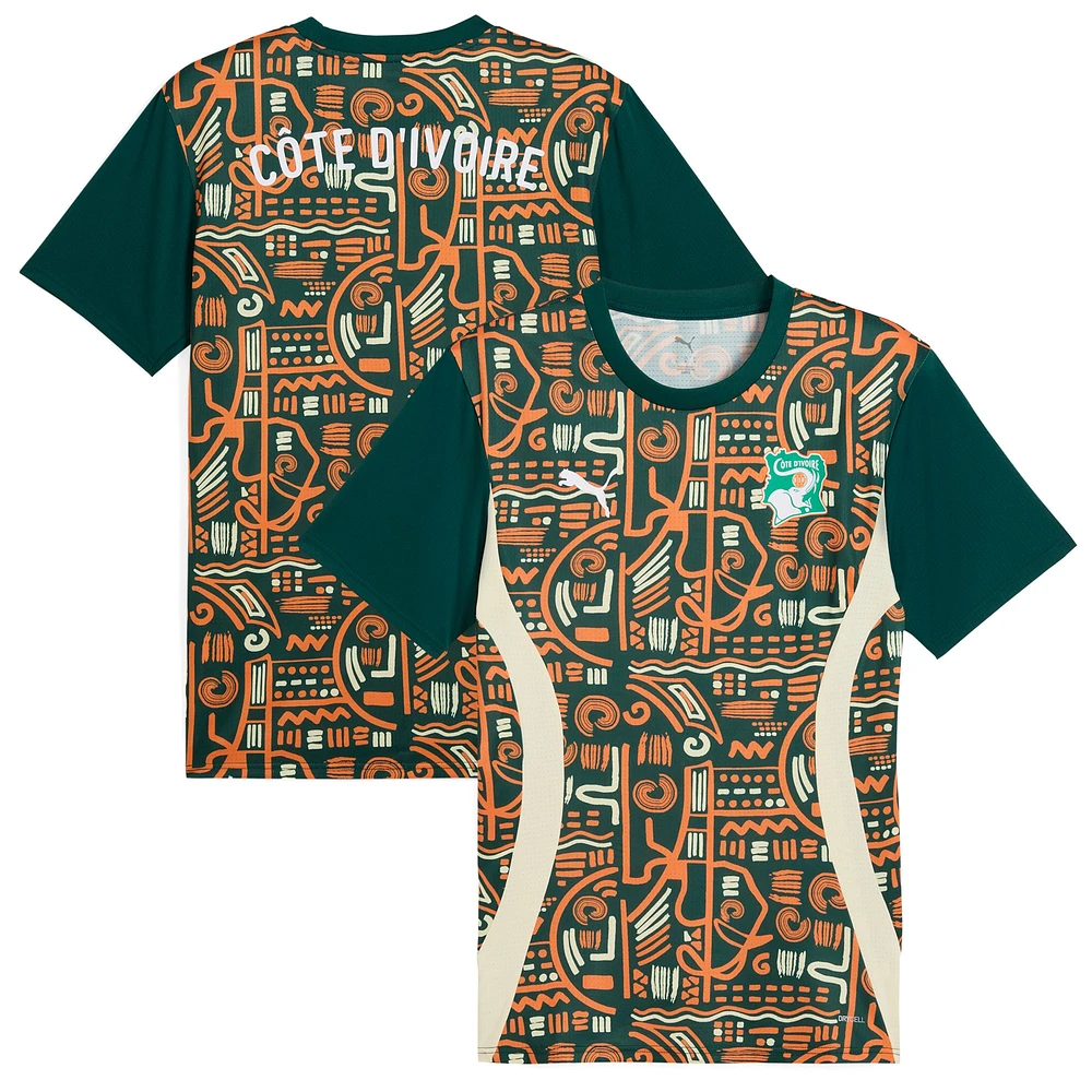 Men's Puma Green Ivory Coast National Team 2025 Pre-Match Jersey