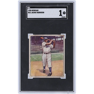 Jackie Robinson Brooklyn Dodgers 1950 Bowman #22 SGC Authentifié 1 Carte
