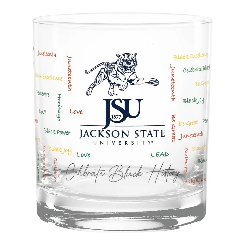 Tigres de l'État de Jackson 14oz. Verre à roches du Mois de l’histoire des Noirs