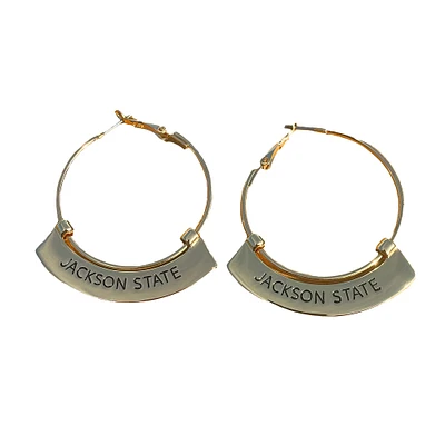 Boucles d'oreilles créoles dorées Weller des Jackson State Tigers