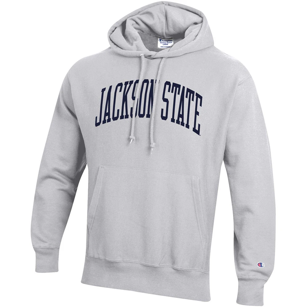 Sweat-shirt gris Champion pour hommes Jackson State Tigers Big & Tall Arch Reverse Weave