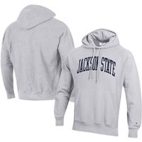 Men's Champion Gray Jackson State Tigers Tall Arch Pullover Hoodie