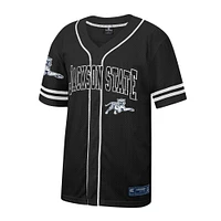 Men's Colosseum Black Jackson State Tigers Free Spirited Mesh Button-Up Baseball Jersey