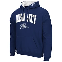 Men's Colosseum Navy Jackson State Tigers Arch & Logo 3.0 Pullover Hoodie