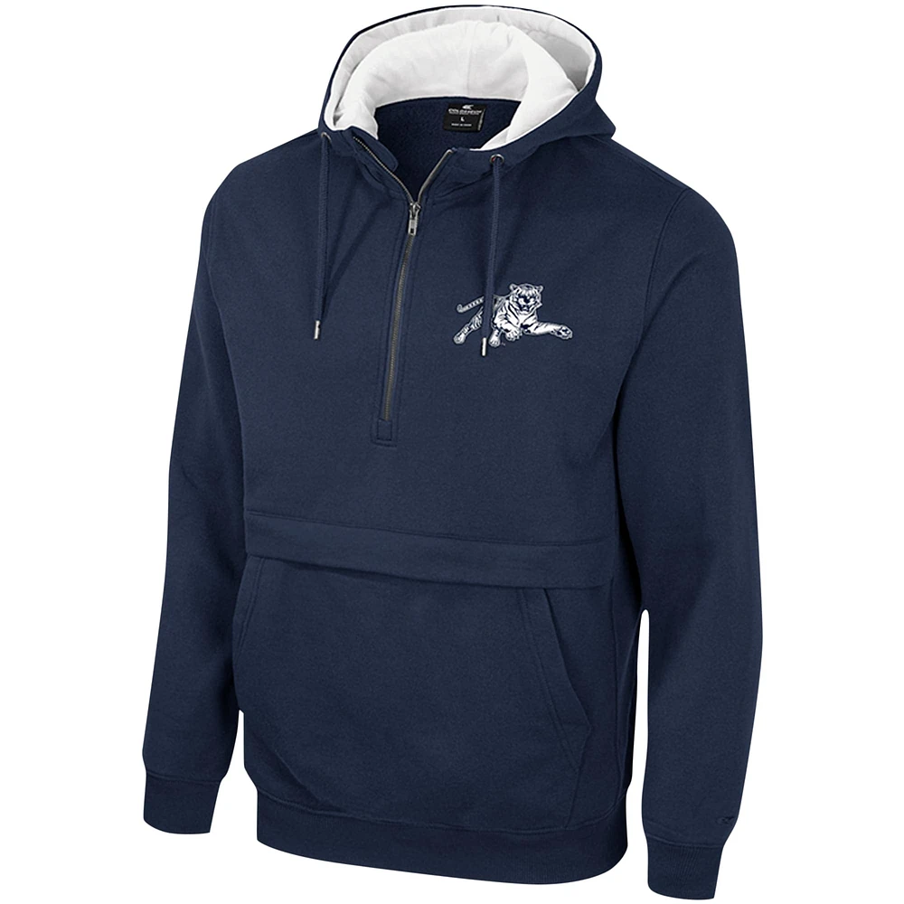 Men's Colosseum Navy Jackson State Tigers Team Half-Zip Pullover Hoodie