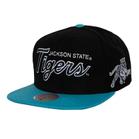 Casquette Snapback Mitchell & Ness pour homme Jackson State Tigers Team Script 2.0 noire