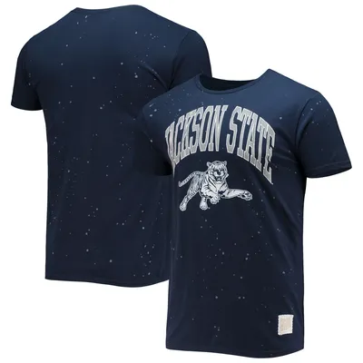 Jackson State Tigers Original Retro Brand Bleach Splatter T-Shirt - Navy