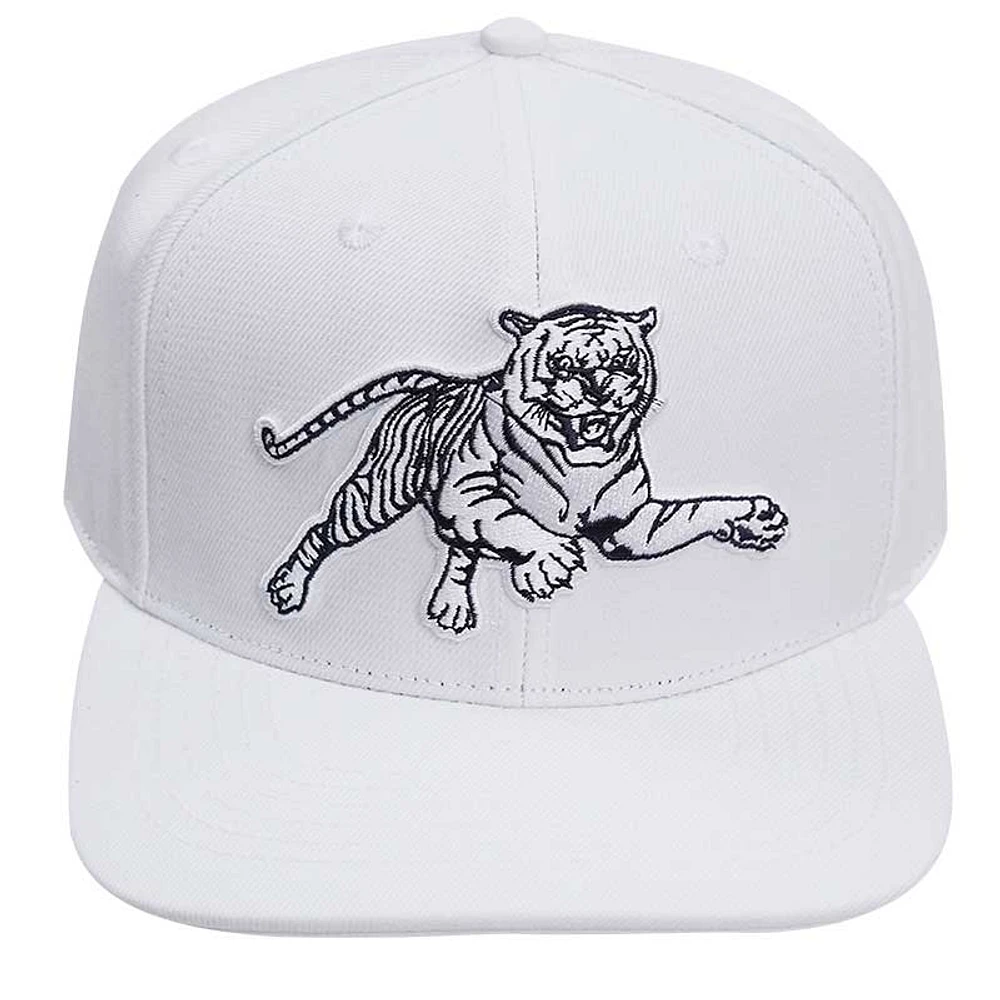 Men's Pro Standard White Jackson State Tigers Mascot Wool Snapback Hat