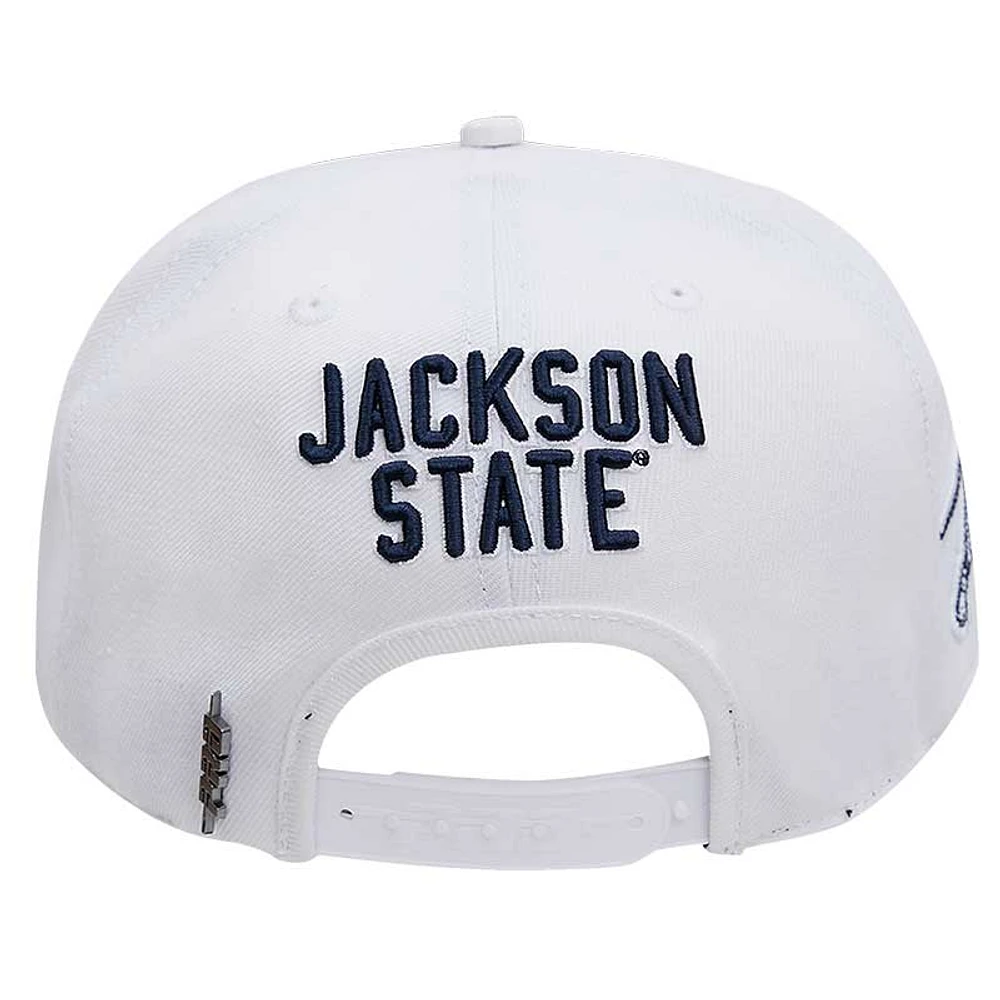 Men's Pro Standard White Jackson State Tigers Wool Snapback Hat