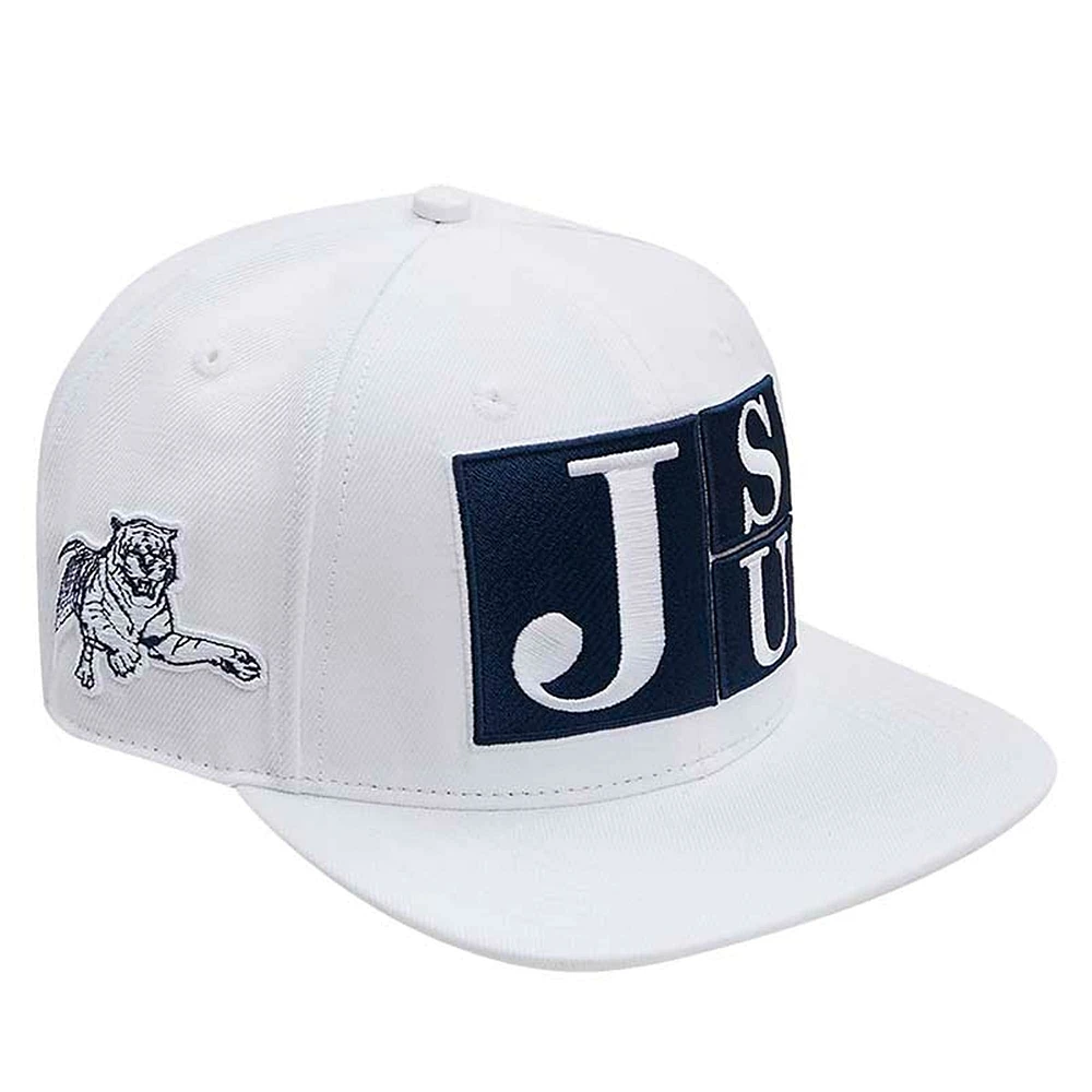 Men's Pro Standard White Jackson State Tigers Wool Snapback Hat