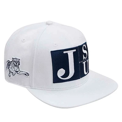 Men's Pro Standard White Jackson State Tigers Wool Snapback Hat