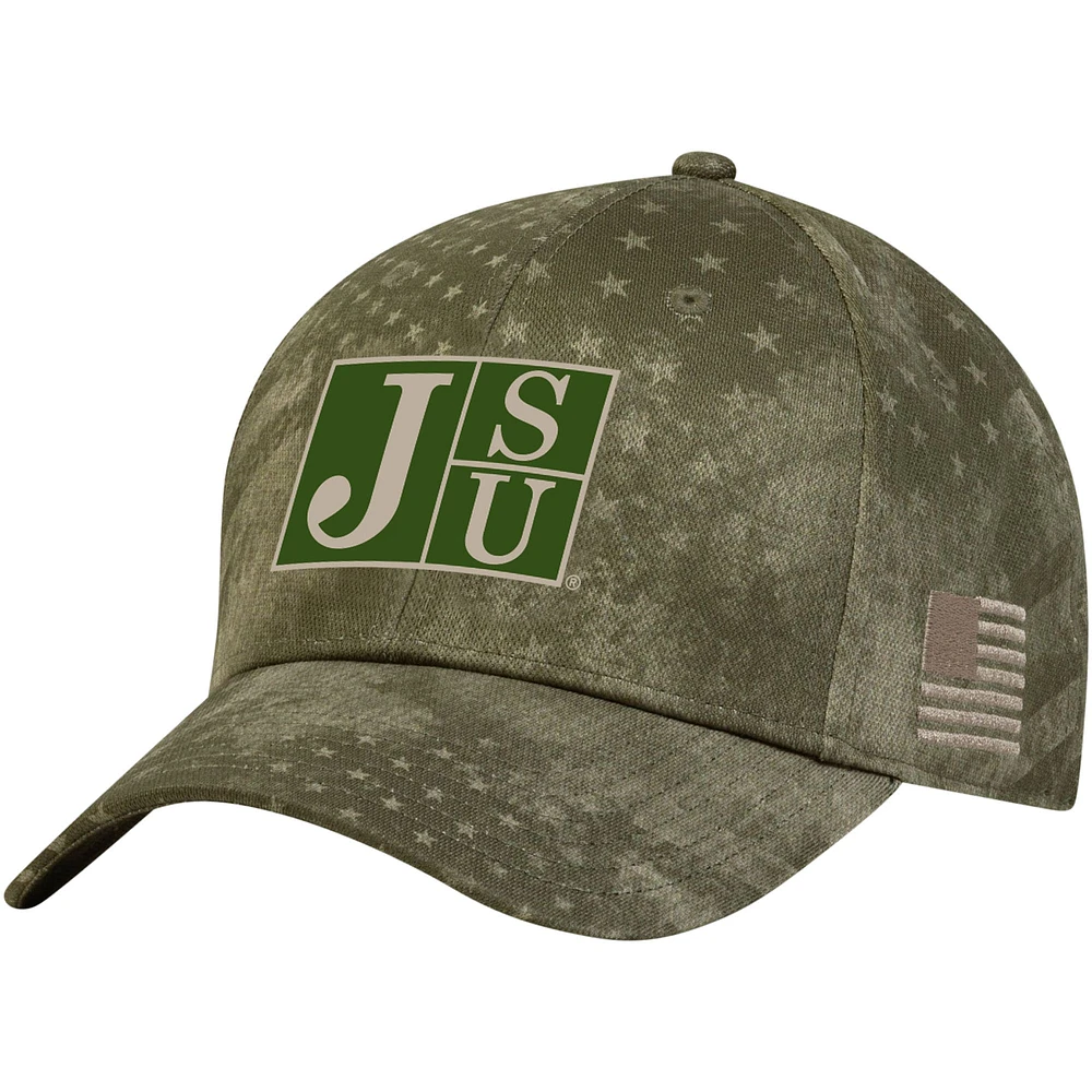 Casquette réglable camouflage Under Armour Jackson State Tigers Blitzing Performance pour hommes