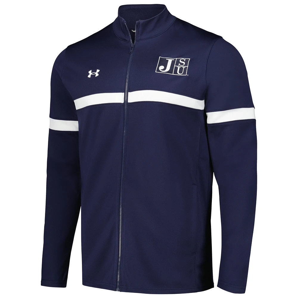 Veste à fermeture éclair intégrale Under Armour Jackson State Tigers 2023 Assist pour homme, bleu marine