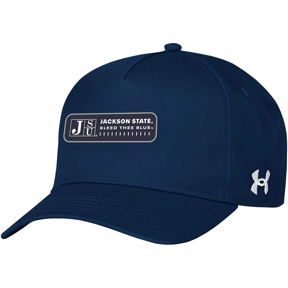 Casquette ajustable Under Armour Jackson State Tigers 2023 Sideline pour homme, bleu marine