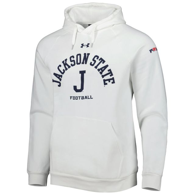 Under Armour Jackson State Tigers Coaches Prime Sweat à capuche raglan en molleton blanc pour homme