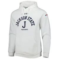 Men's Under Armour White Jackson State Tigers Coaches Prime Fleece Raglan Pullover Hoodie