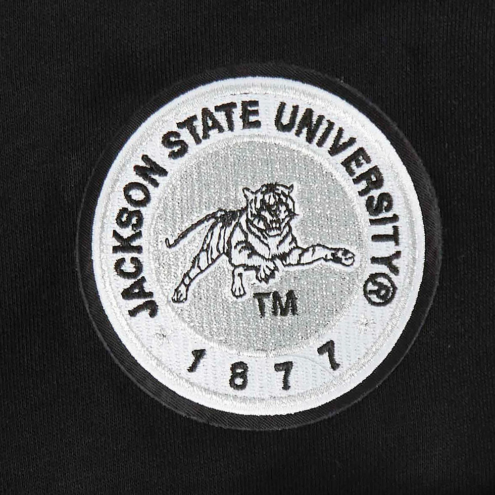 Women's Pro Standard  Black Jackson State Tigers Pearl Cropped Pullover Sweatshirt