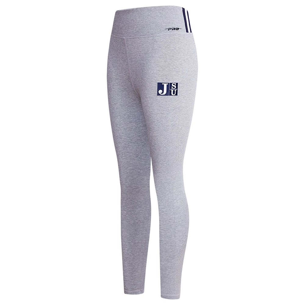 Women's Pro Standard Heather Gray Jackson State Tigers Classic 3-Hit Jersey Leggings