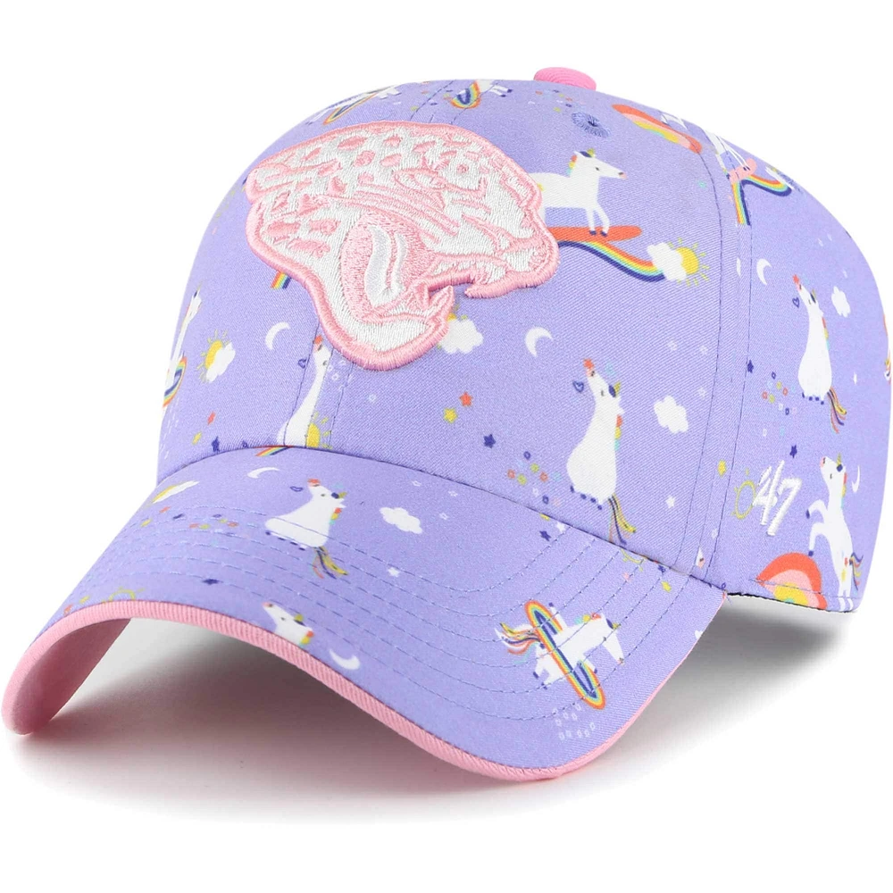 Girls Preschool '47 Lavender Jacksonville Jaguars Unicorn Clean Up Adjustable Hat