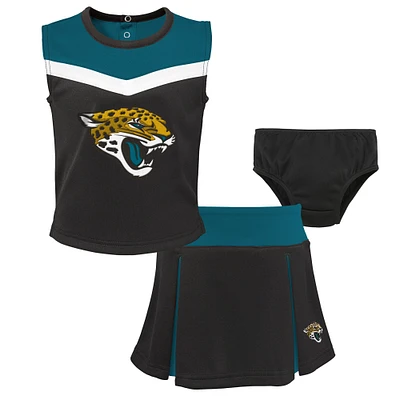 Girls Toddler Black Jacksonville Jaguars Spirit Cheer Two-Piece Cheerleader Set with Bloomers