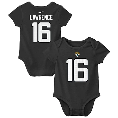 Body Nike Trevor Lawrence noir avec nom et numéro de joueur des Jaguars Jacksonville pour bébé