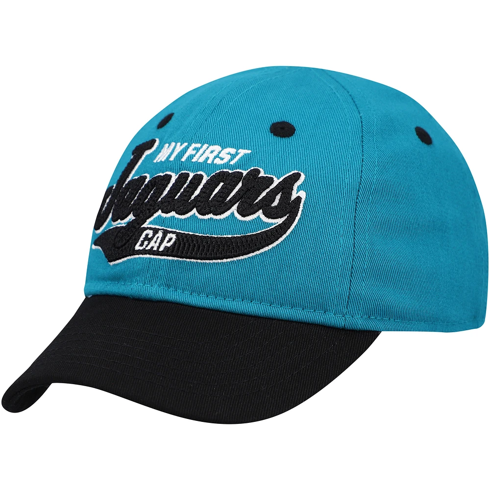 Casquette flexible My First Tail Sweep Slouch Flex Jacksonville Jaguars pour bébé, bleu sarcelle/noir