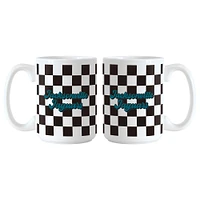 Jacksonville Jaguars 2-Pack 15oz. Checkered Wordmark Mug Set