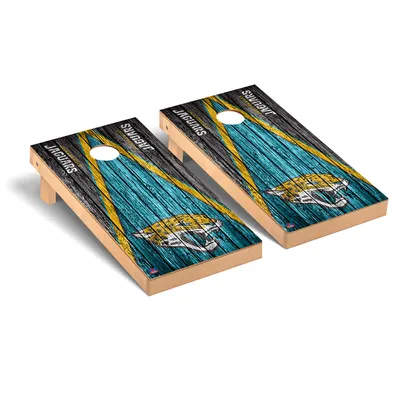 Jacksonville Jaguars 2' x 4' Triangle Weathered Regulation Cornhole Board Set