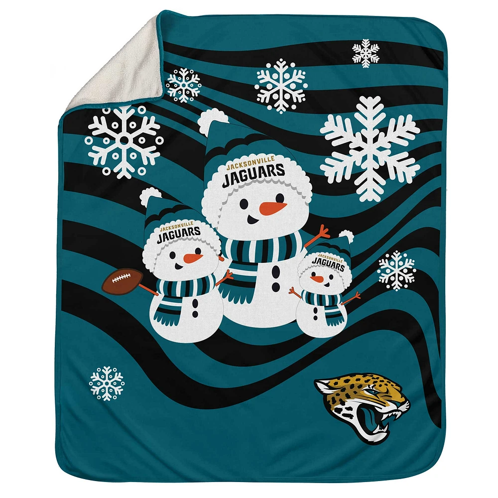 Couverture Sherpa bonhomme de neige 50'' x 60'' des Jaguars de Jacksonville