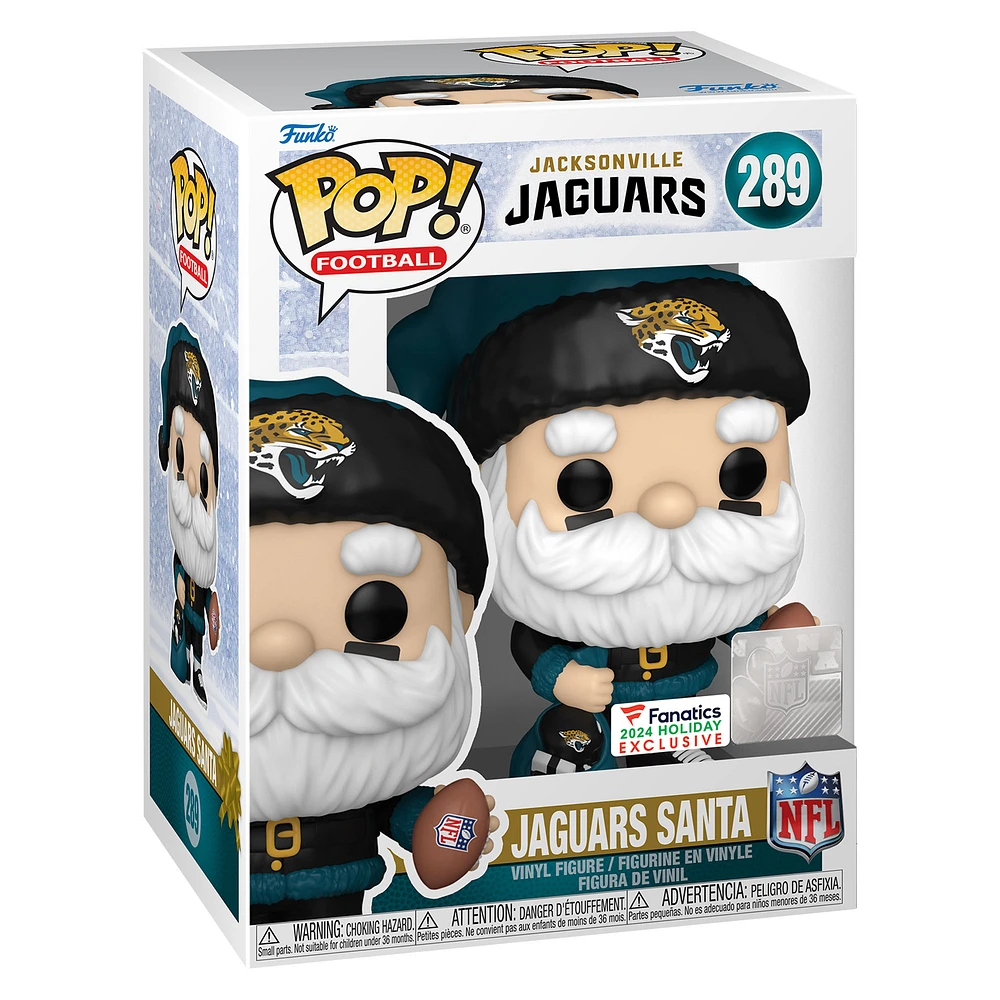 Figurine en vinyle exclusive Fanatics 2024 du Père Noël des Jaguars de Jacksonville Funko Pop!