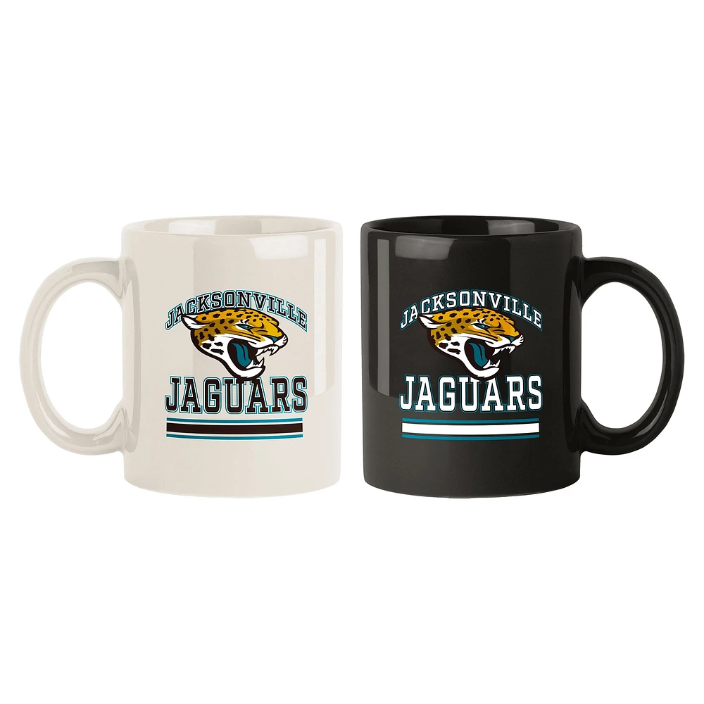 Lot de deux tasses colorées de 15 oz des Jaguars de Jacksonville