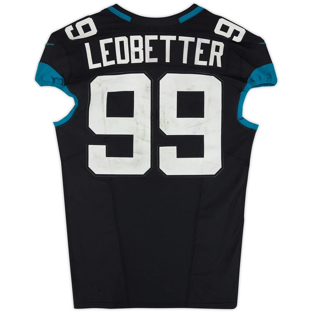 Jeremiah Ledbetter Jacksonville Jaguars Game-Used #99 Black Jersey vs. Minnesota Vikings on November 10, 2024